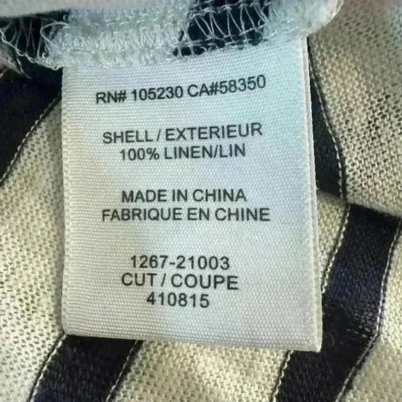 JOIE Keirraih Stripe Black White Linen Tee Women's Size S NWOT - Picture 6 of 7